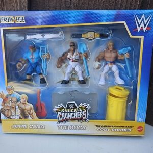WWE Knuckle Crunchers 3-Figure Playset - Blue & White